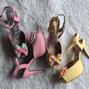 New Bettie Page Bow Platform Heels